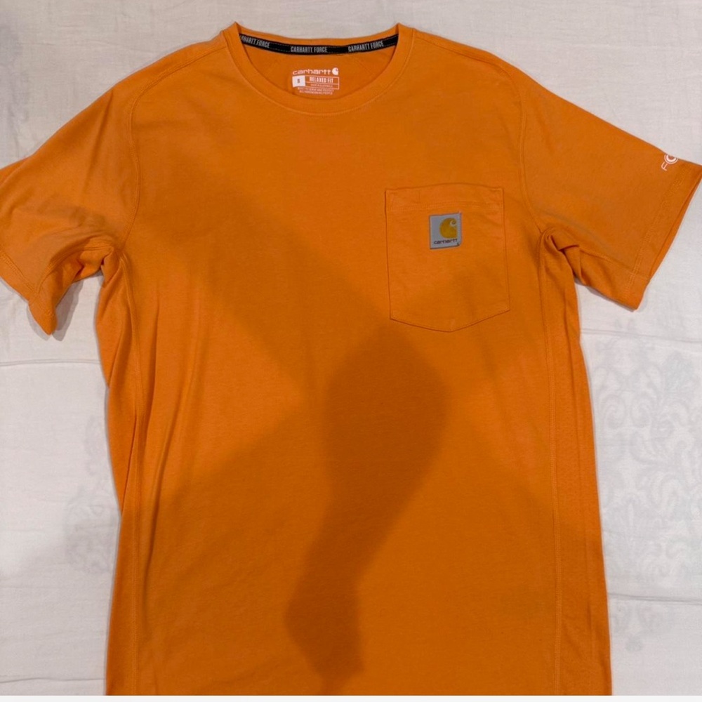 Orange Carhartt pocket tee